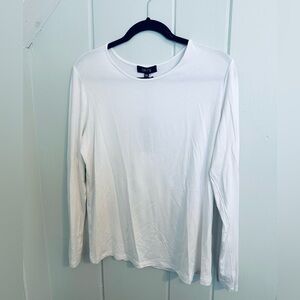 NWT Comfy USA White Long Sleeve Crew Neck Top / L